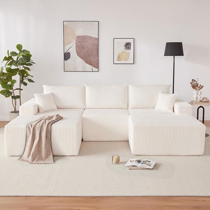 Weture 108” Modular Sectional Couches, Modern Modular U-Shape Sofa - Image 8