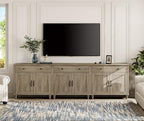 WAMPAT Farmhouse TV Stand for 100 Inch TV, 3-in-1 TV Console Table for by WAMPAT