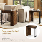 Giantex Nesting Coffee Table Set of 2, Rectangular Stackable Side Tables - Image 3