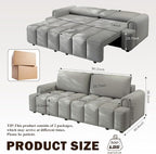 KEIKI 90.2" Space-Saving Convertible Sofa Bed – 3-in-1 Sleeper Couch - Image 2