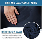 H.VERSAILTEX Velvet Stretch Recliner Couch Covers 6-Pieces Recliner Loveseat - Image 3