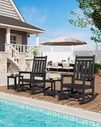 GarveeLife Poly Lumber Rocking Chair Outdoor Set of 4 - Image 8