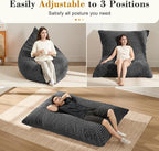 3-in-1 Giant Bean Bag Chair for Adults & Kids, Convertible Floor Sofa to - Image 5