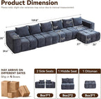160" Boneless Couch, Oversized Cloud L Shaped Couch, Modular Sectional Sofa - Image 2
