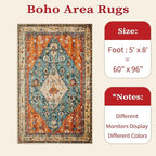 SERISSA 5x8 Washable Non Slip Boho Area Rug - Image 7