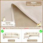 Loiion Velvet Sofa Cover, Ultra Soft Waterproof Non-Slip Couch Cover - Image 5
