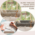 VClife Modern Geometric Couch Slipcover Black Beige Cream Arrow Herringbone - Image 3
