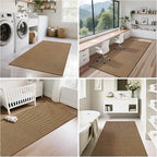 3x5 ft Area Rug Entryway Runner Kitchen Rugs Non Slip Dark Brown | Boho Woven - Image 8