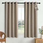 NICETOWN Linen 100% Blackout Curtains 63 inches Long by NICETOWN