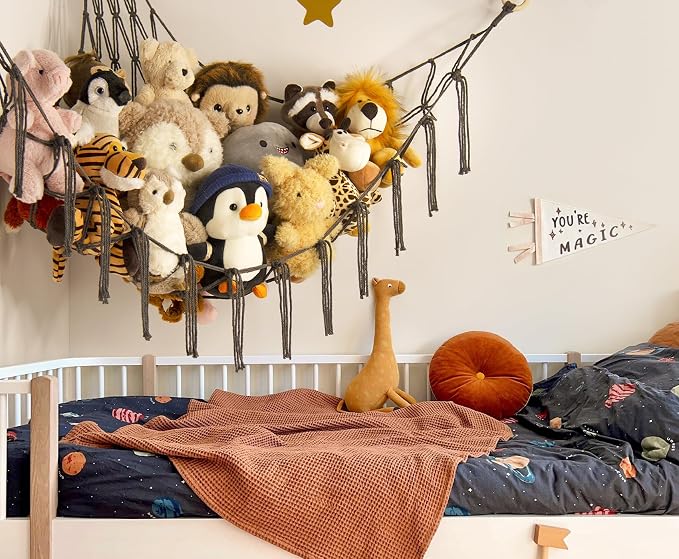 mirolam Stuffed Animals Hammock Net Corner-Hanging Stuff Animal Toy Storage - Image 2