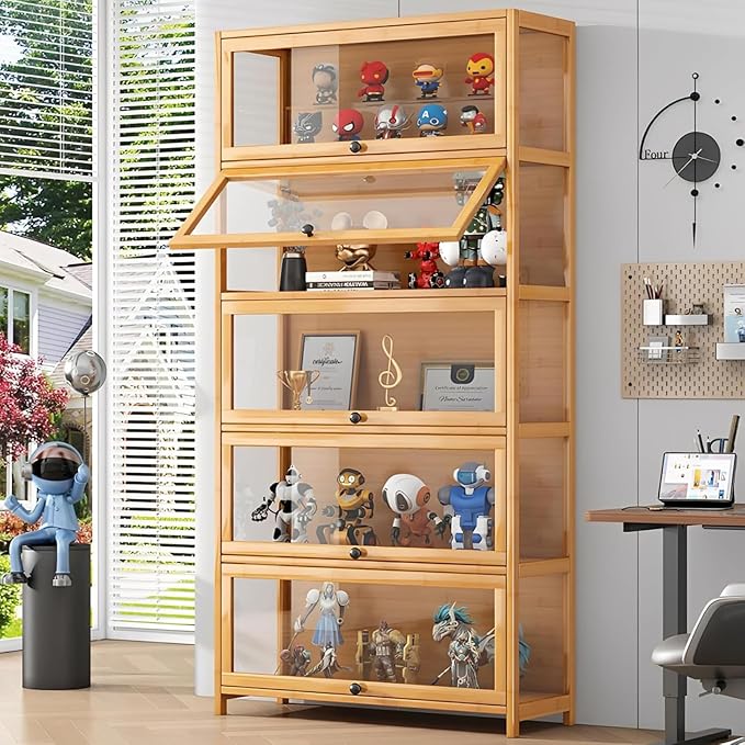 Display Cabinet with Acrylic Door, 5-Tier Curio Cabine, Collectibles Toy - Image 7