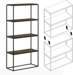 Furinno Moretti Modern Wide Stackable Metal Shelf, Columbia Walnut - Image 4