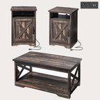 AMERLIFE 3-Piece Farmhouse Table Set Includes Coffee Table& Two End Tables - Image 8