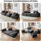 Modular Sectional Loveaeat Cloud Sofa, Boneless Couch - Image 6