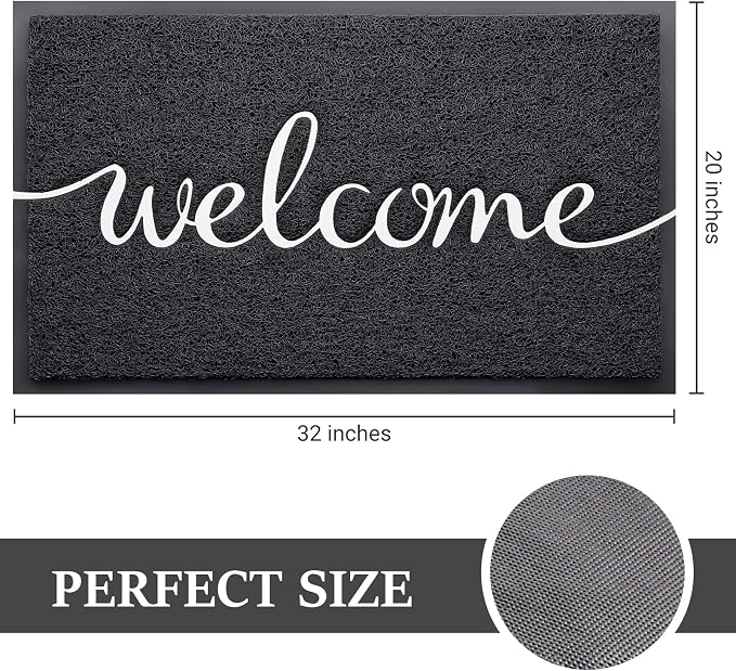 Door Mat, Welcome Mat Low Profile Floor Mat Front Doormat Indoor and Outdoor - Image 3
