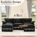 GOSUHI 108" U Shaped Couch, Modular Sectional Sofa, 3-Seater Comfy Cloud Couch - Image 3