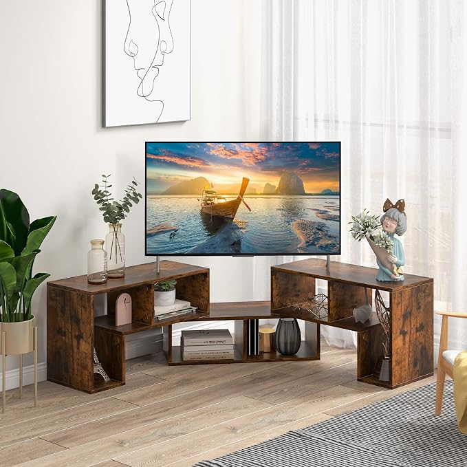 Tangkula 3 Pieces Console TV Stand, Free-Combination Entertainment Center - Image 3