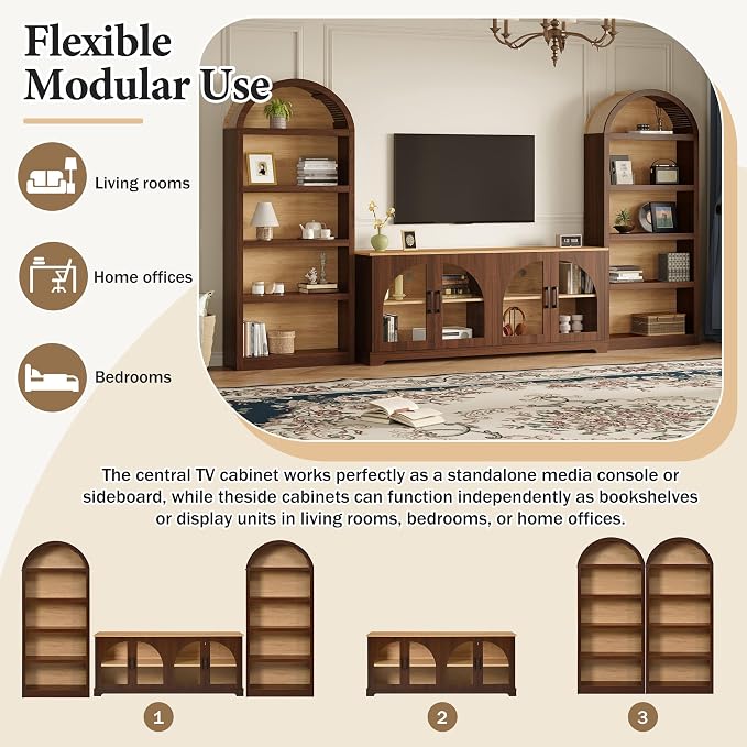 Merax Vintage Farmhouse TV Stand Set - Image 3