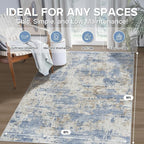 Aelenmu 6x9 Area Rugs for Living Room Bedroom Dining Room Washable Blue | Soft - Image 2