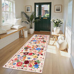 Blush Runner Rug for Hallways Kitchen 2x8 | Non Slip Washable Rugs - Image 2