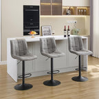 FIRAVOE Swivel Bar Stools Set of 3, Modern Adjustable Bar Stools - Image 7