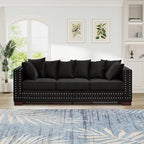 2 Piece Velvet Couch and Loveseat Sets, Mid Century Modern Couch - Image 8