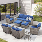 Wicker Patio Furniture Set-9 Pieces All-Weather Wicker Outdoor Furniture by AMCLOBA