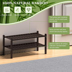ROMGUAR CRAFT 2 Tier Bamboo Shoe Rack - Image 6