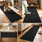 2x6 Black Solid Runner Rug Washable Non-Slip - Image 3