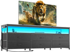 Huuger 63 Inch TV Stand for 55, 70 Inch TV, Long Dresser TV Stand for Bedroom - Image 9