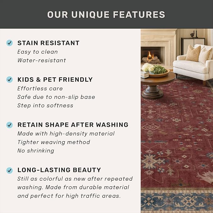Oriental 7x10 Large Area Rugs for Bedroom Under Bed - Image 7