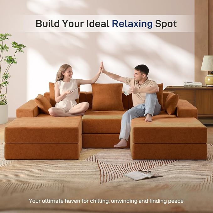 Living&Giving 101" U-Shaped Cloud Sectional Couch - Image 3