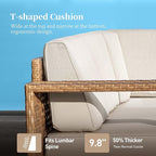 SUNSHINE VALLEY Patio Sectional Furniture, Outdoor Yellow Rattan Wicker Sofa - Image 7