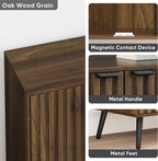 Smuxee 63" Fluted Sideboard Cabinet, Freestanding Walnut Buffet Cabinet - Image 5