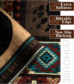 Rustic Cabin Rugs for Living Room 10x14, Wildlife Bear & Deer Area Rug - Image 6