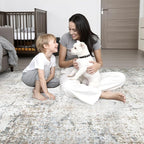 2x3 Washable Entryway Rug: Modern Abstract Indoor Soft Carpet Brown | - Image 8