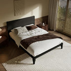 Merax Queen Size Bamboo Platform Bed, Mid-Century Modern Bed Frame - Image 4