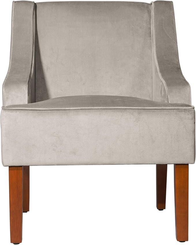 HomePop Swoop Arm Accent Chair, Velvet Grey - Image 8