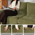 EASE MOOSE 100" Chenille L-Shaped Sectional Sofa, Modern Deep Seat Modular Couch - Image 6
