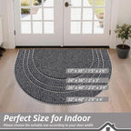 BEQHAUSE Dirt Trapper Door Mat 36" x 60" Half Circle Non Slip, Charcoal | - Image 3