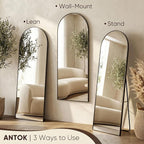 Antok 58" x21” Arched Full Length Floor Mirror, Free Standing/Wall Mount/Leaning - Image 5