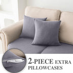 LA MEACK Couch Cushion Covers for Sectional Sofa L Shape Washable Separate Seat - Image 3