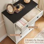 Joaxswe Farmhouse 5 Drawer Dresser - Image 3