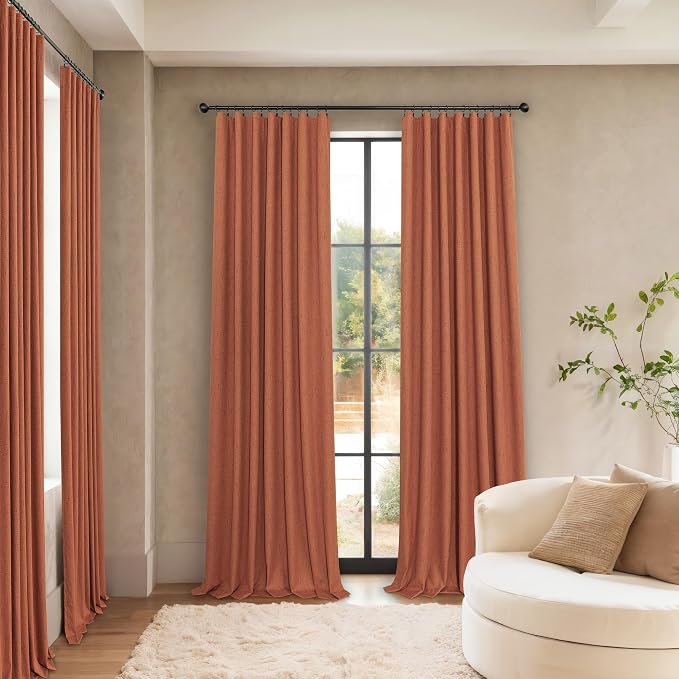 Terracotta Black Out Curtains 72 Inch Long Western Blackout Window Curtain & - Image 7