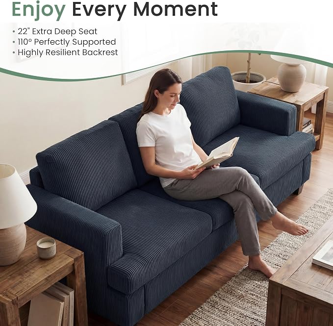YOUDENOVA 2 Piece Set Comfy Sofa Couch, 3 Seater & Loveseat Sofa - Image 4