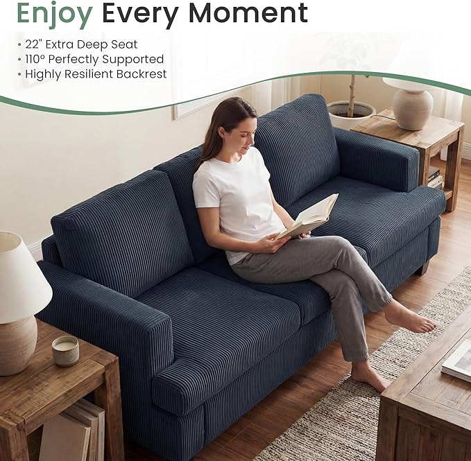 YOUDENOVA 2 Piece Set Comfy Sofa Couch, 3-Seater Sofa * 2 - Image 3