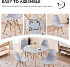 5-Piece Round Dining Table Set, Small 35.5" Kitchen Table Chairs Set of 4 Space - Image 7