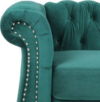 RARZOE Modern 2 Pieces Living Room Sofa Set, Contemporary Tufted Button Velvet - Image 4