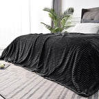 BEDELITE 3D Ribbed Jacquard Black Full Size Blankes by BEDELITE