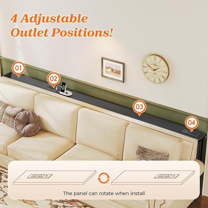 SUPERJARE 102 Inch Sofa Table - Image 6